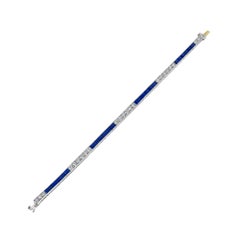 Tiffany & Co. Art Deco Sapphire Diamond Platinum Line Bracelet