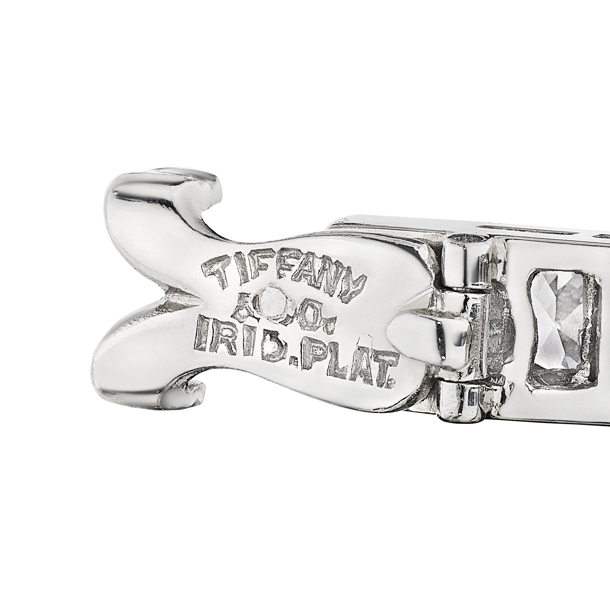 Tiffany & Co. Art Deco Saphir-Diamant-Platin-Line-Armband (Gemischter Schliff) im Angebot