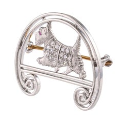 Tiffany & Co. Art Deco Scottie Dog Platinum Brooch
