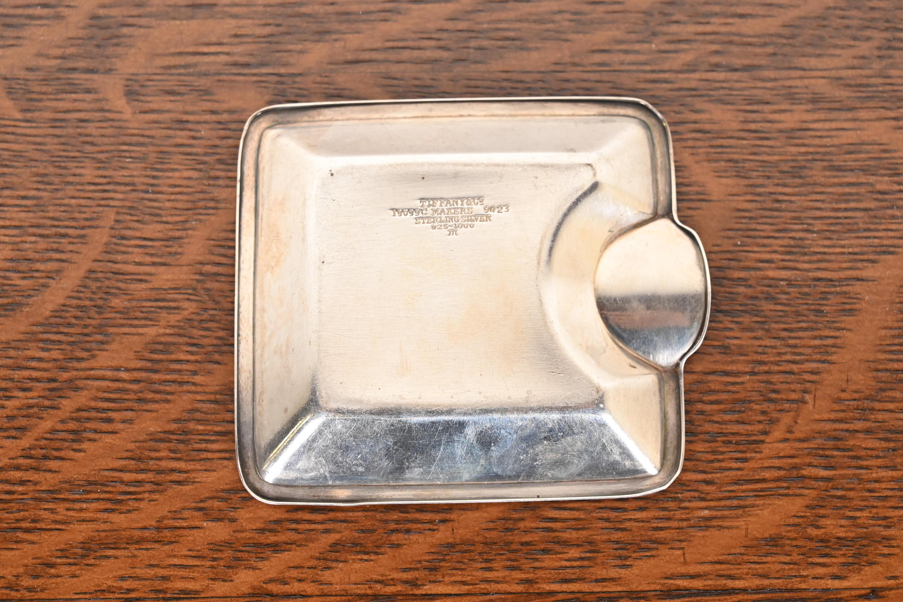 Tiffany & Co. Art Deco Sterling Silver Ashtray or Catchall Tray For Sale 4
