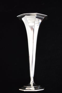 Tiffany & Co. Art Deco Sterling Silver Cone Bud Vase