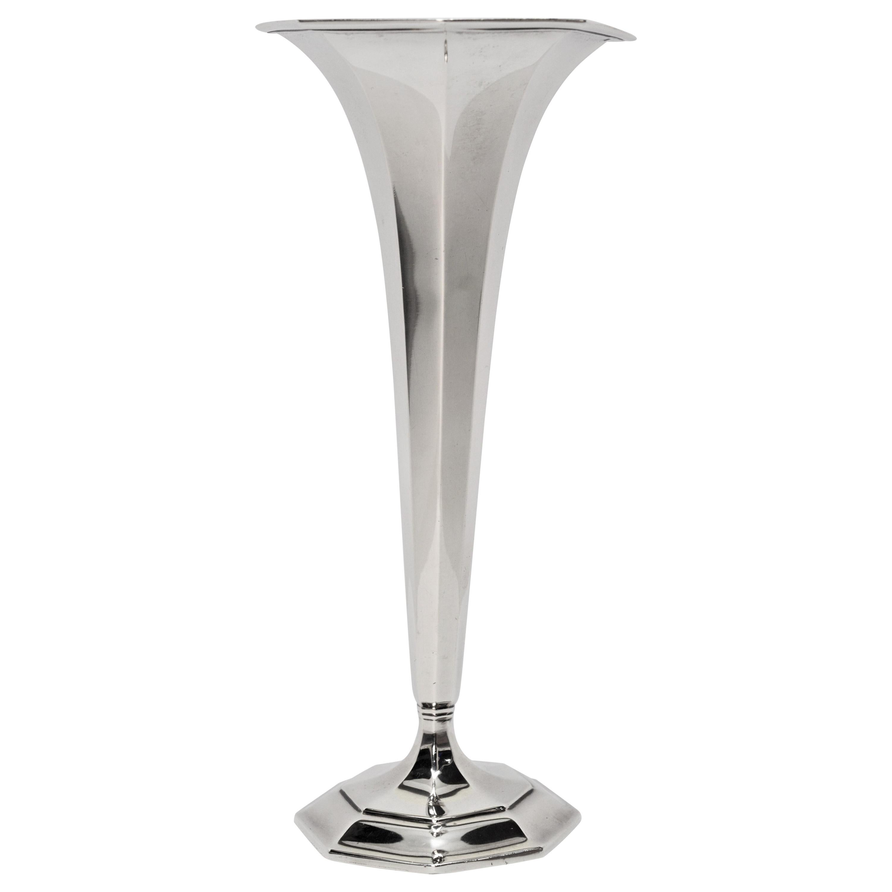 Tiffany 
Co. Art Deco Sterling Silver Cone Bud Vase