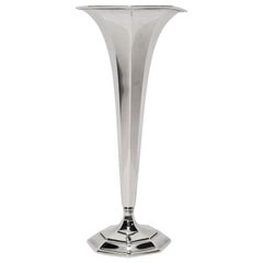 Tiffany & Co. Art Deco Sterling Silver Cone Bud Vase