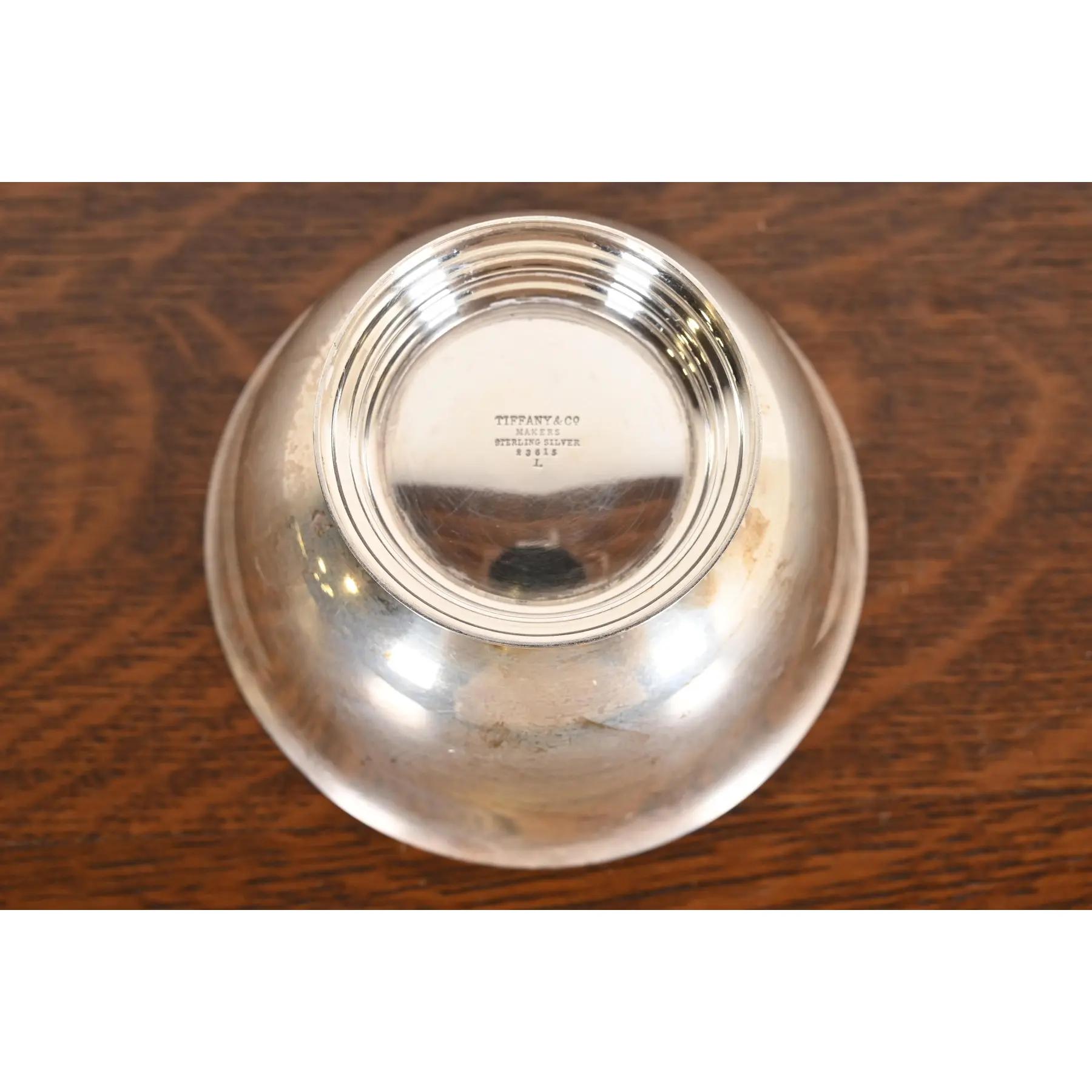 20th Century Tiffany & Co. Art Deco Sterling Silver Footed Bowl or Compote Dish