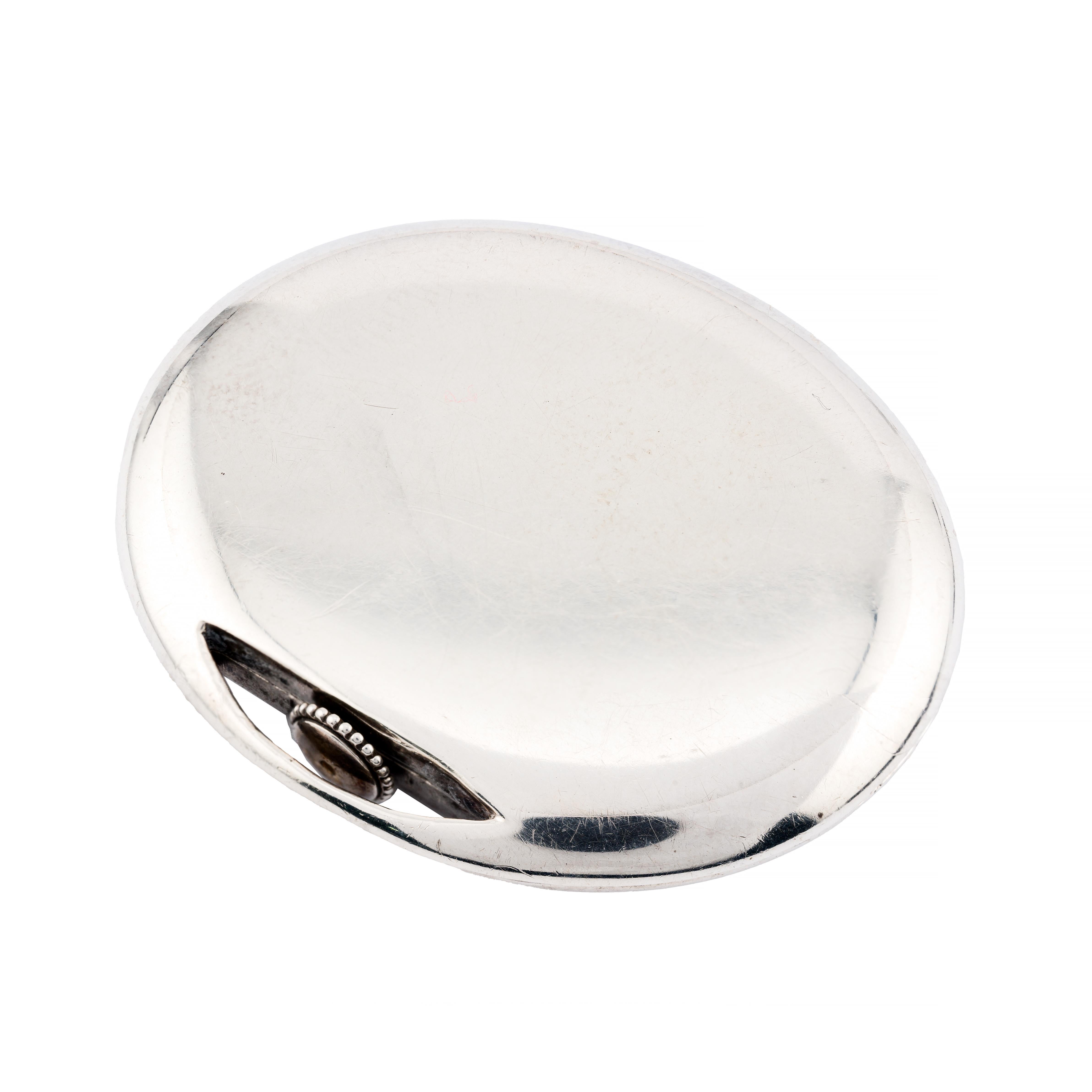Montre de poche ovale Art déco en argent sterling Tiffany & Co par Longines en vente 1