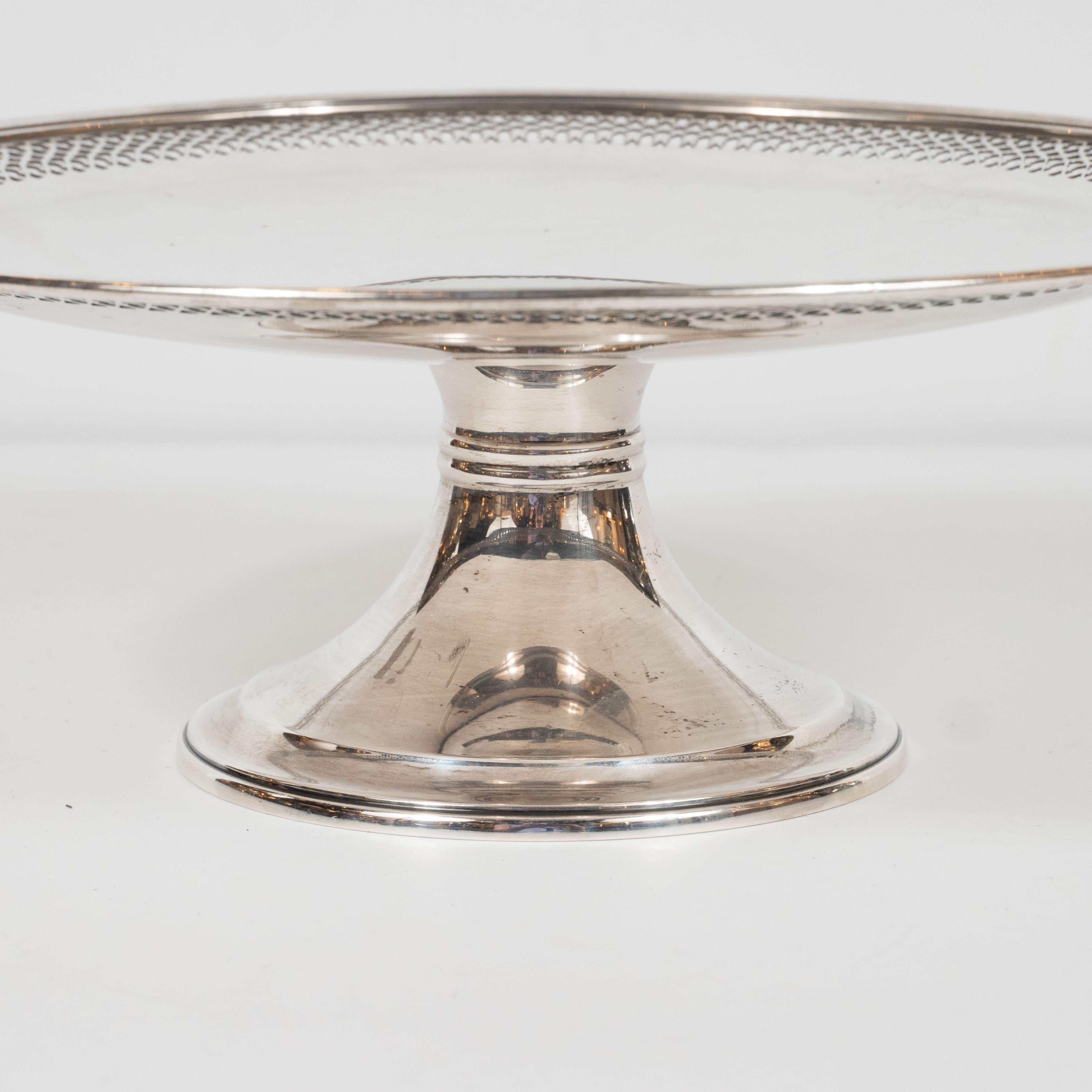 Tiffany & Co. Art Deco Sterling Silver Tazza w/ Neoclassical Filigree Detailing In Excellent Condition In New York, NY