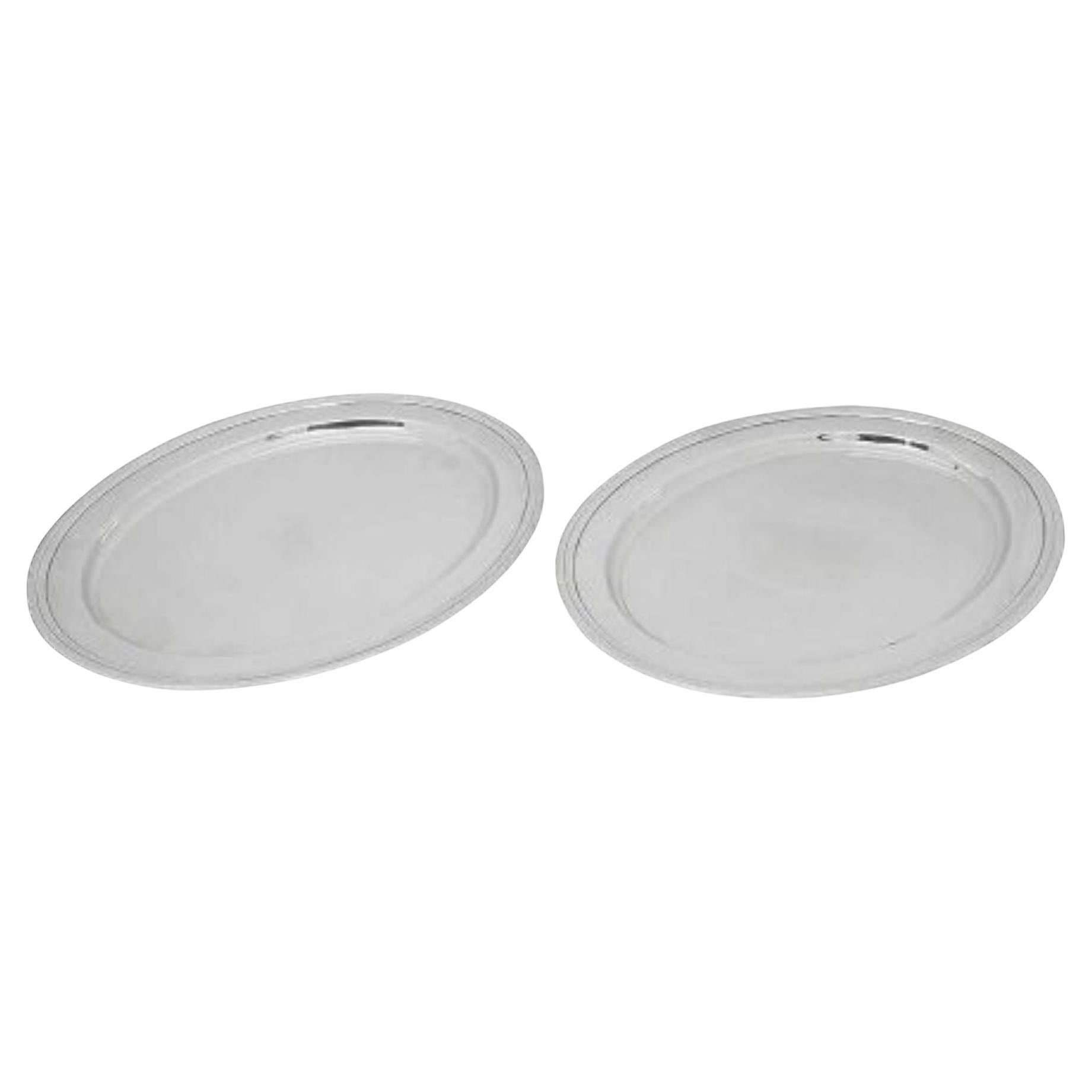 Tiffany & Co  pair Art Deco Sterling Silver Trays/dishes For Sale