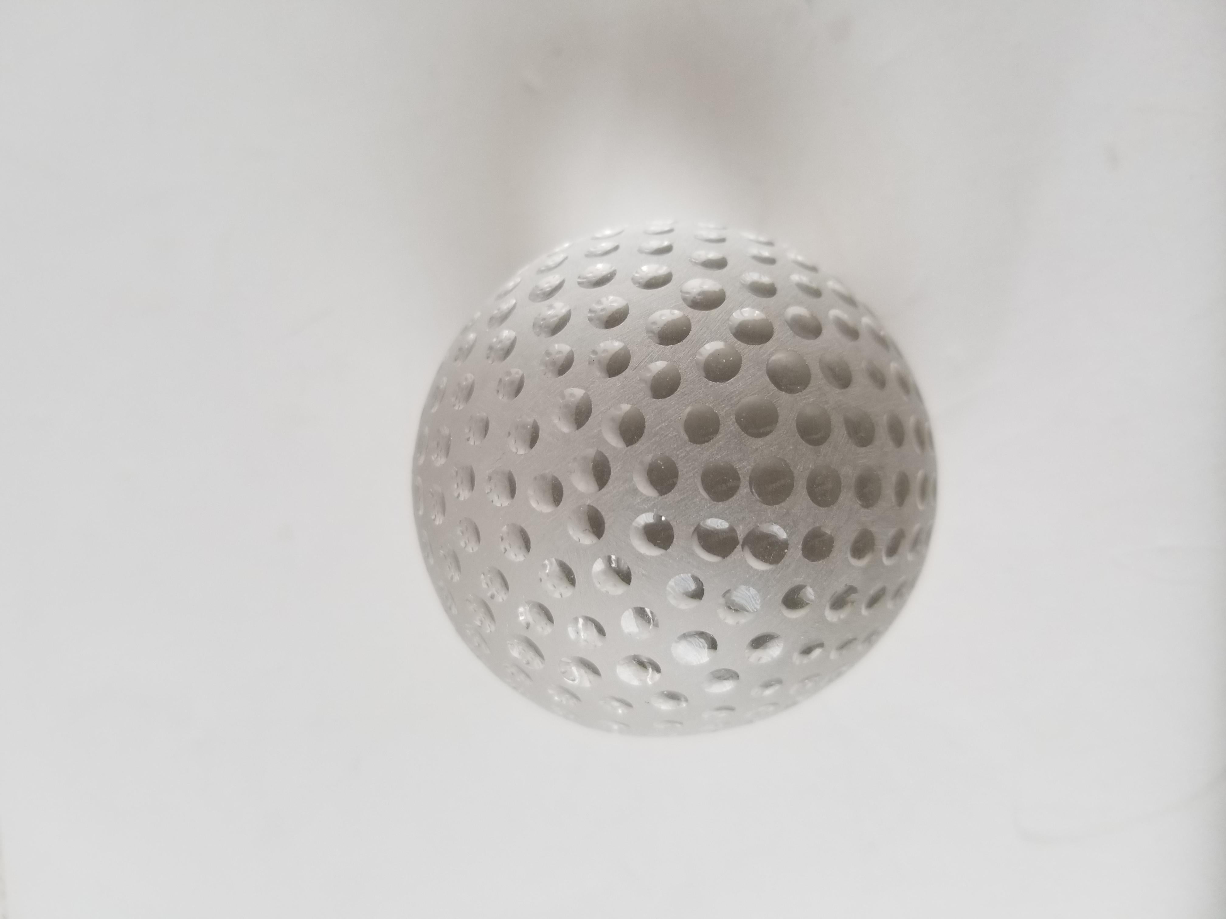 Tiffany & Co Art Glass Crystal Frosted Golf Ball Paperweight Sculpture In Good Condition In Chula Vista, CA