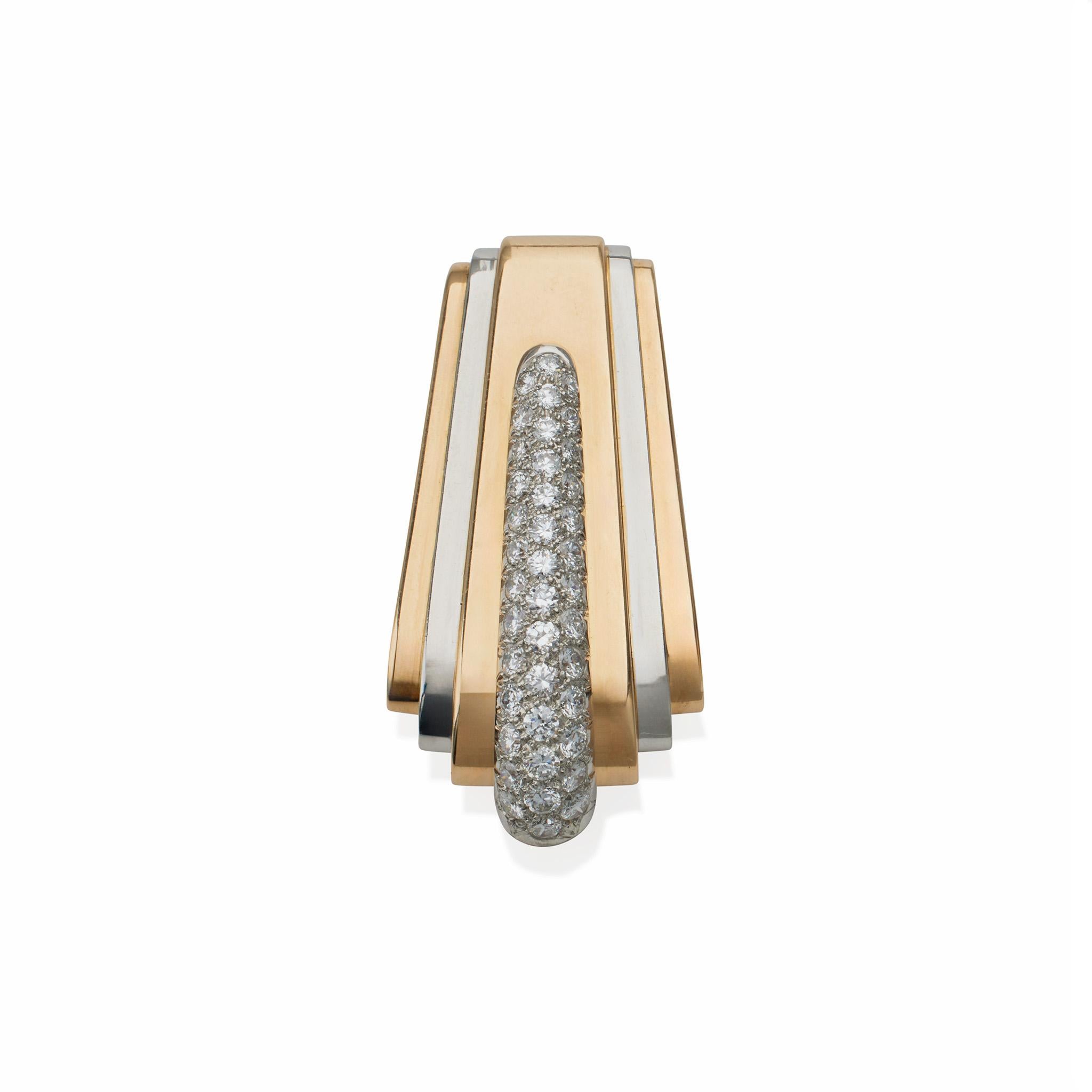Tiffany & Co. Art Moderne Bracelet and Clip Set im Zustand „Hervorragend“ im Angebot in New York, NY