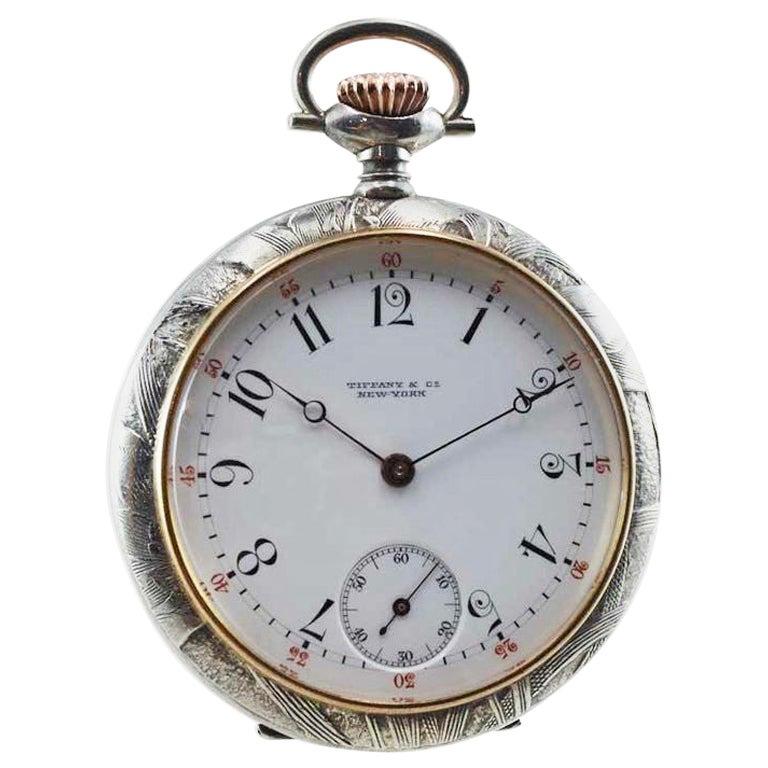 Tiffany & Co. Art Nouveau Open Faced High Grade Pocket Watch, circa 1900s