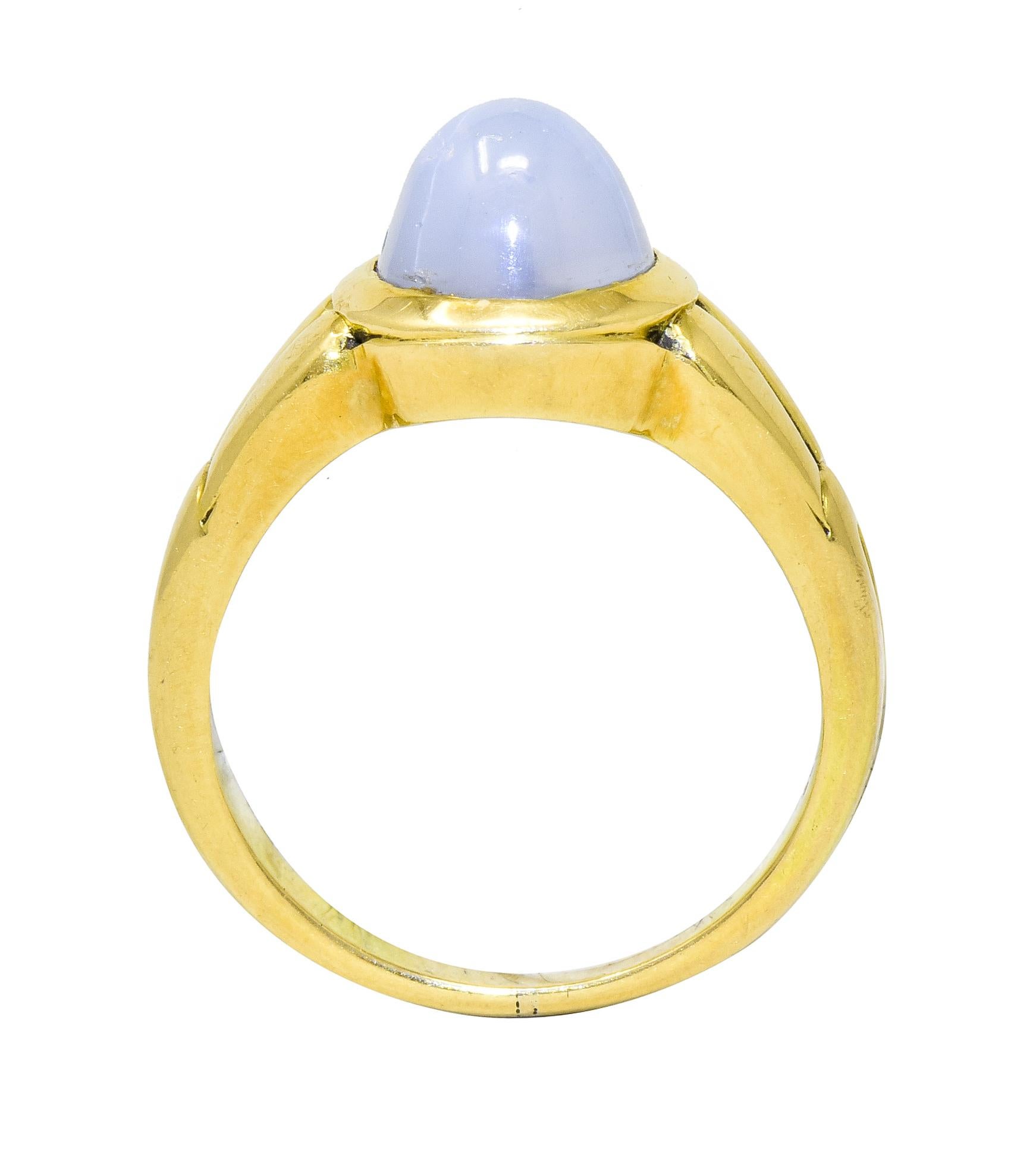 Tiffany & Co. Art Nouveau Star Sapphire 18 Karat Gold Cabochon Ring, circa 1910 4