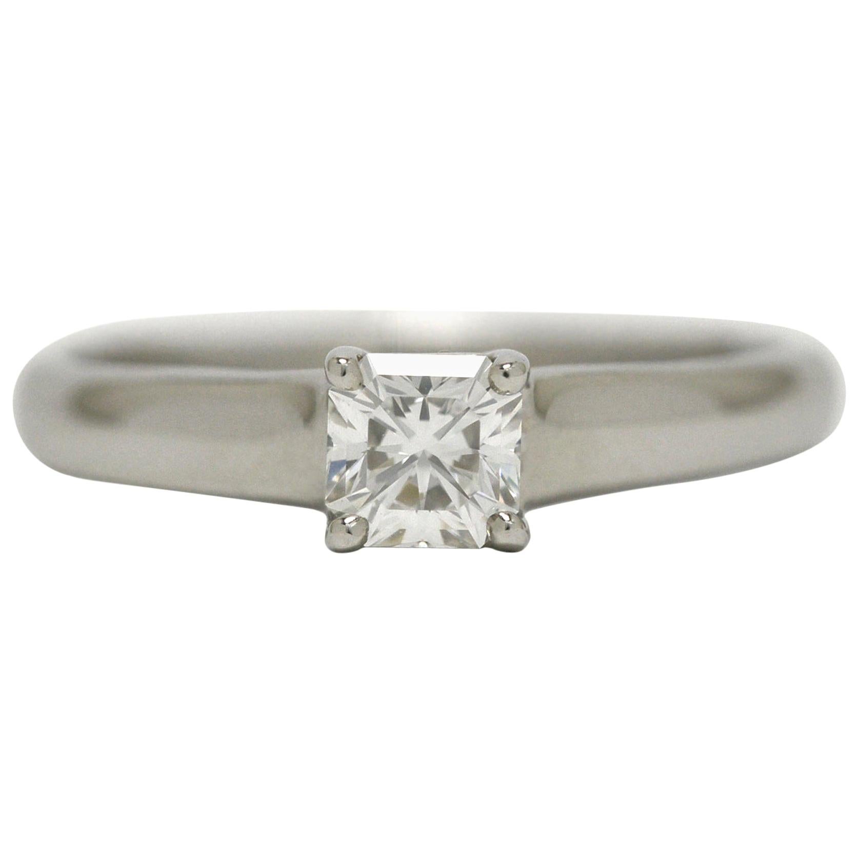 Tiffany & Co. Asscher Diamond Lucida Solitaire Engagement Ring 0.39 Carat F VVS1