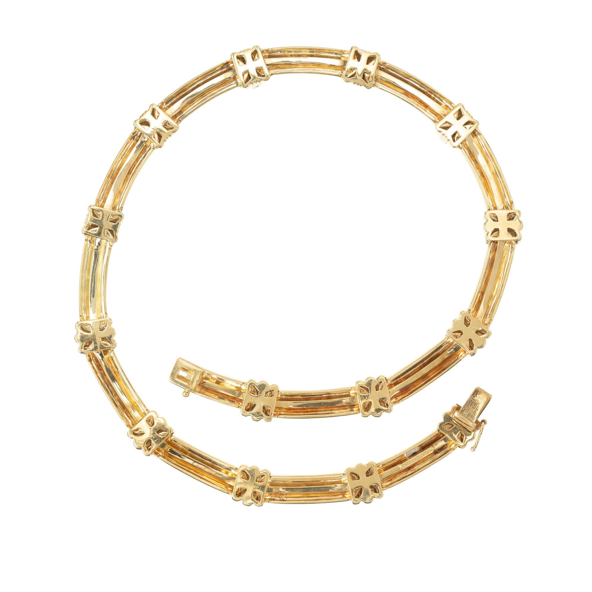 Tiffany & Co. Atlas Halskette aus Gold und Platin mit 1,00 Karat Diamanten (Rundschliff) im Angebot