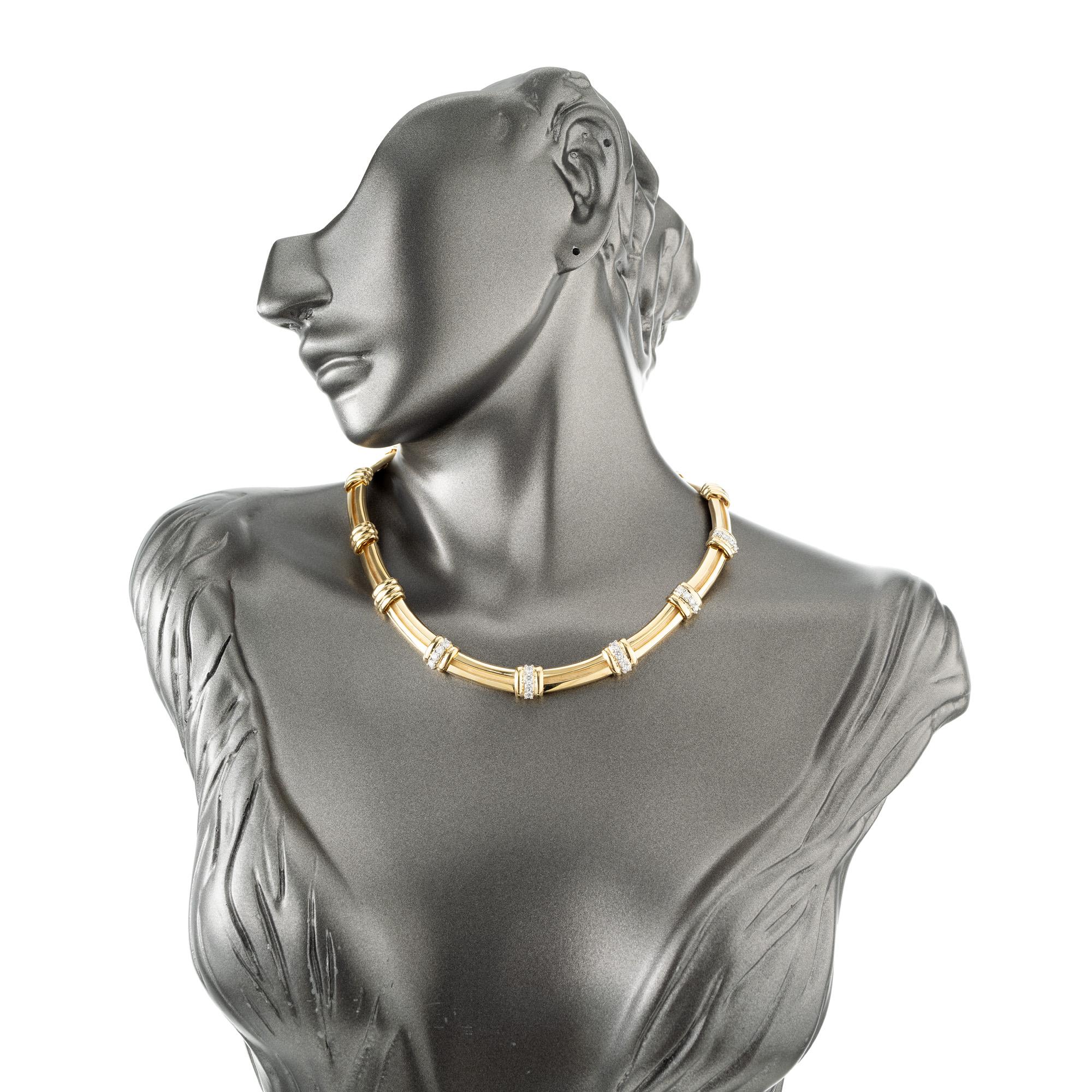 Tiffany & Co. Atlas Halskette aus Gold und Platin mit 1,00 Karat Diamanten im Angebot 1