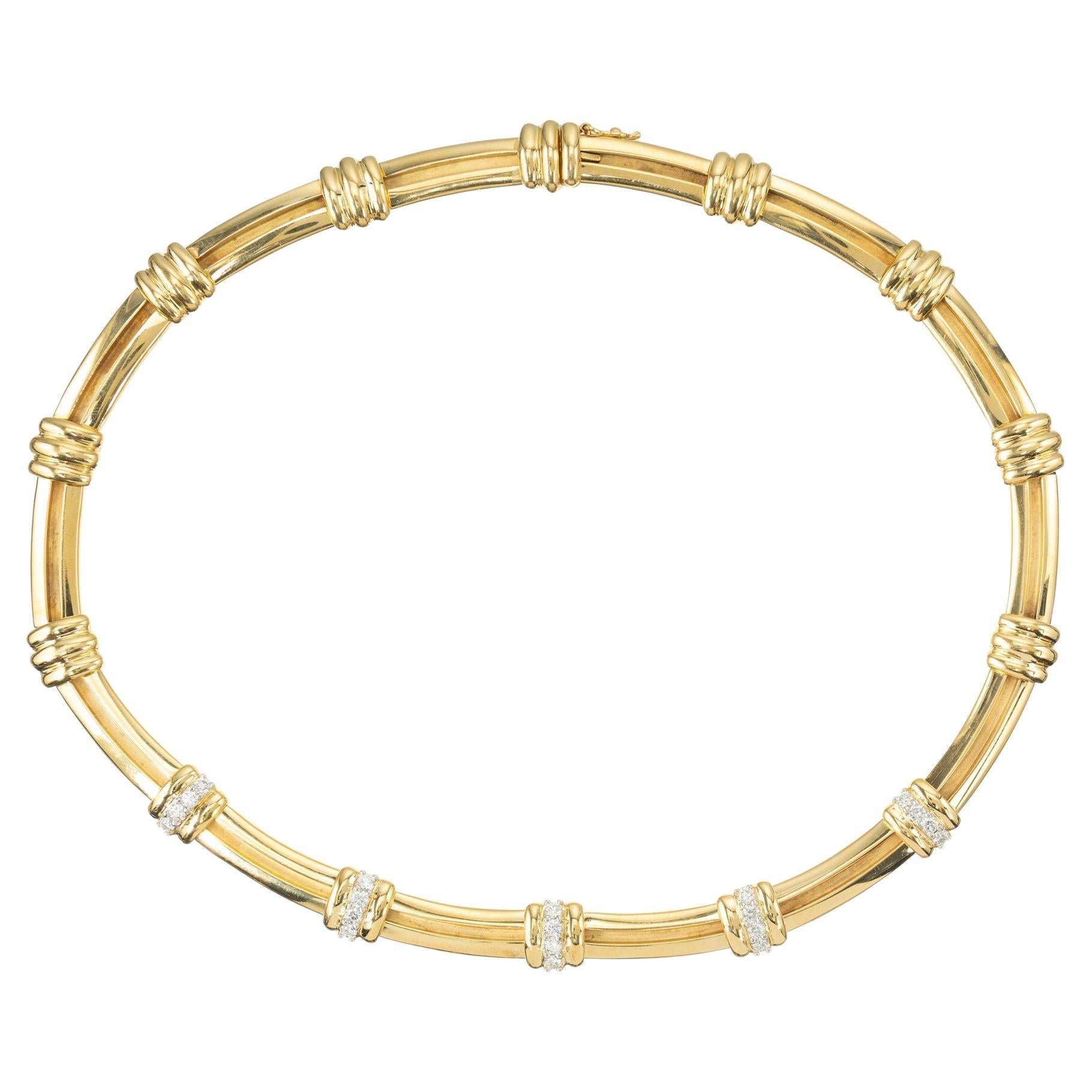 Tiffany & Co. Collier Atlas en or et platine avec diamants de 1,00 carat