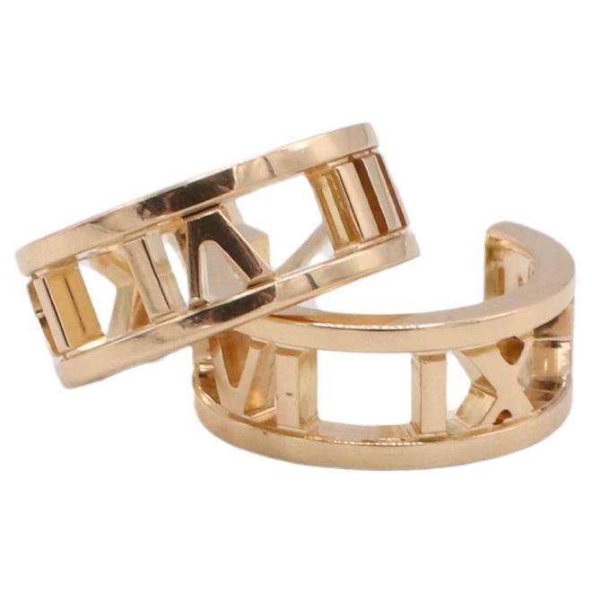 Modern Tiffany & Co. Atlas 18 Karat Rose Gold Open Hoop Huggie Earrings