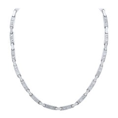 Tiffany & Co. Atlas 18 Karat White Gold Diamond Necklace 1.50 Carat