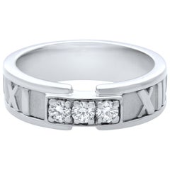 Tiffany & Co Atlas 18 Karat White Gold Diamond Ring