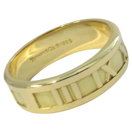TIFFANY & Co. Atlas 18K Gold 7mm Wide Numeric Ring 10.5