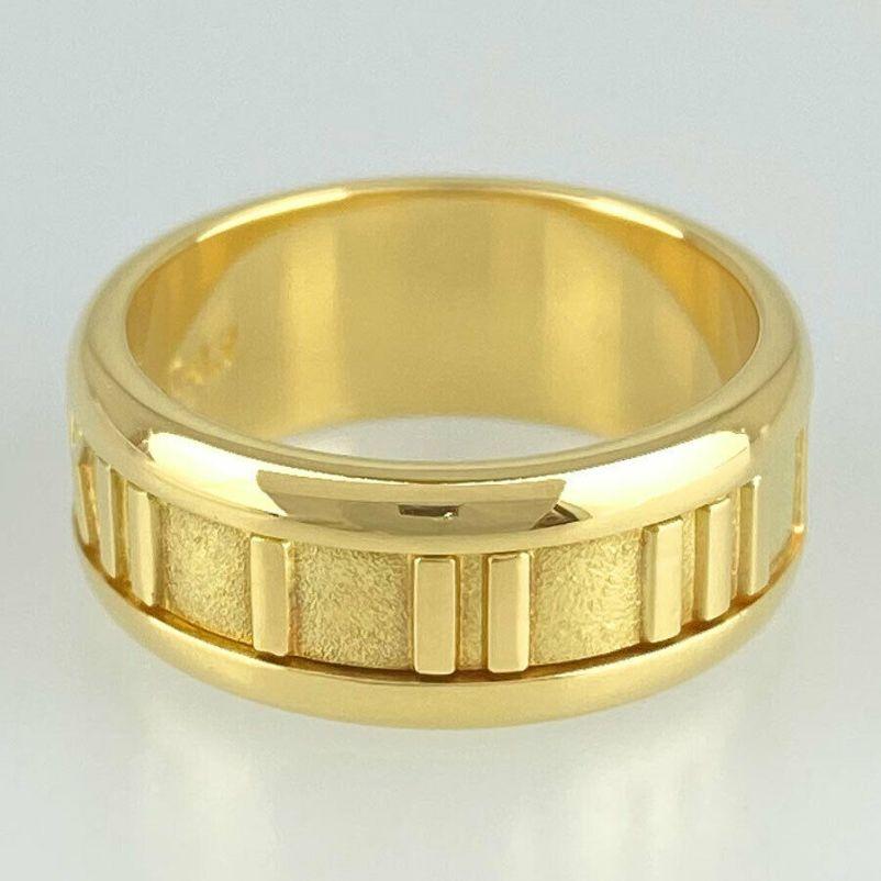 Women's TIFFANY & Co. Atlas 18K Gold 7mm Wide Numeric Ring 5 For Sale