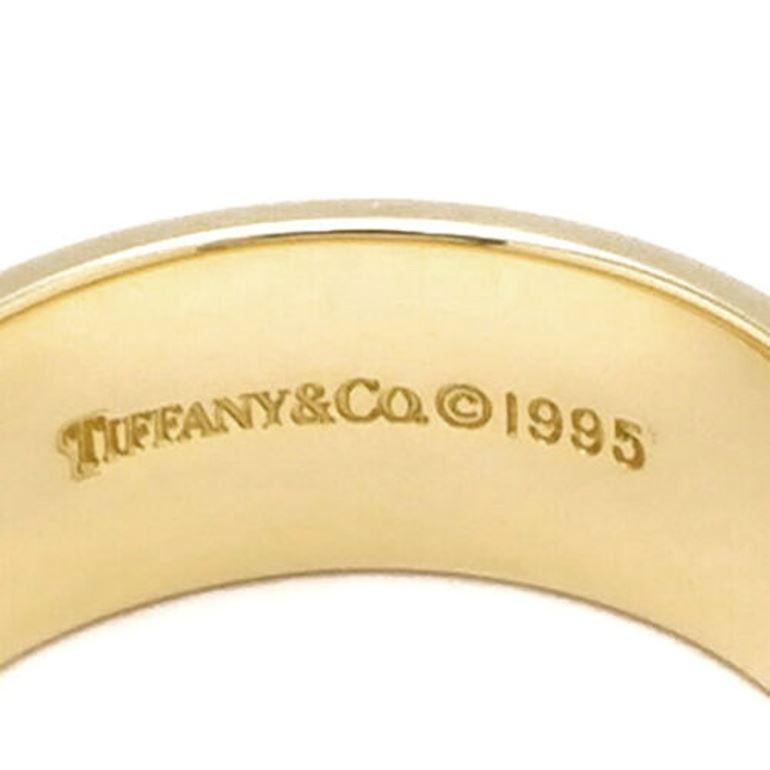 Women's TIFFANY & Co. Atlas 18K Gold 7mm Wide Numeric Ring 5.5 For Sale