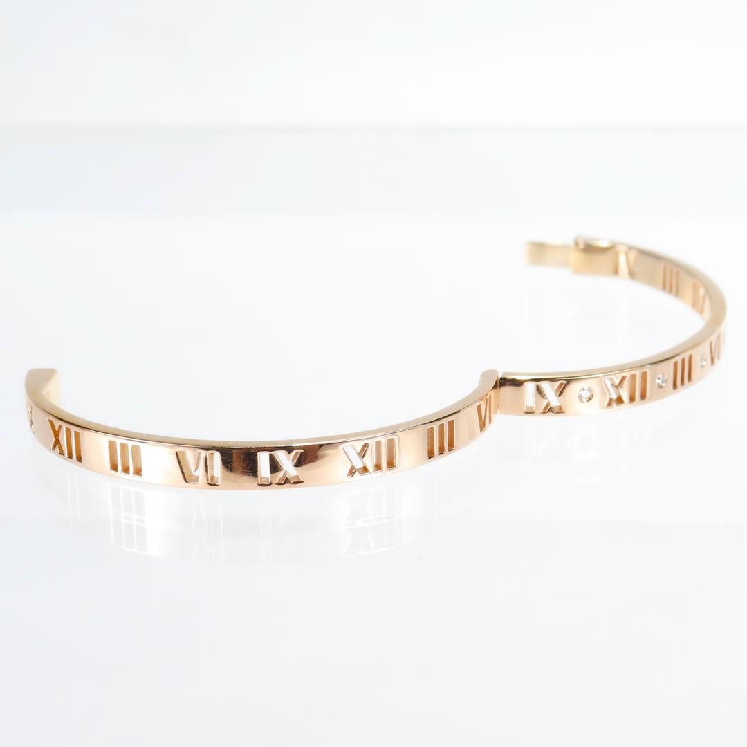 Tiffany & Co. Atlas 18K Rose Gold & Diamant Scharnier-Armband 8