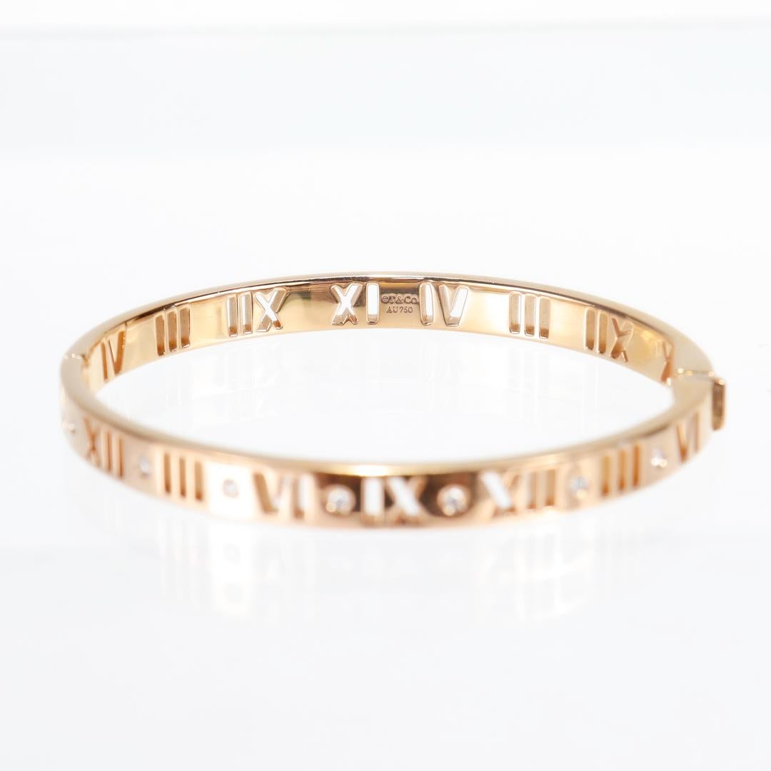 Tiffany & Co. Atlas 18K Rose Gold & Diamant Scharnier-Armband 10