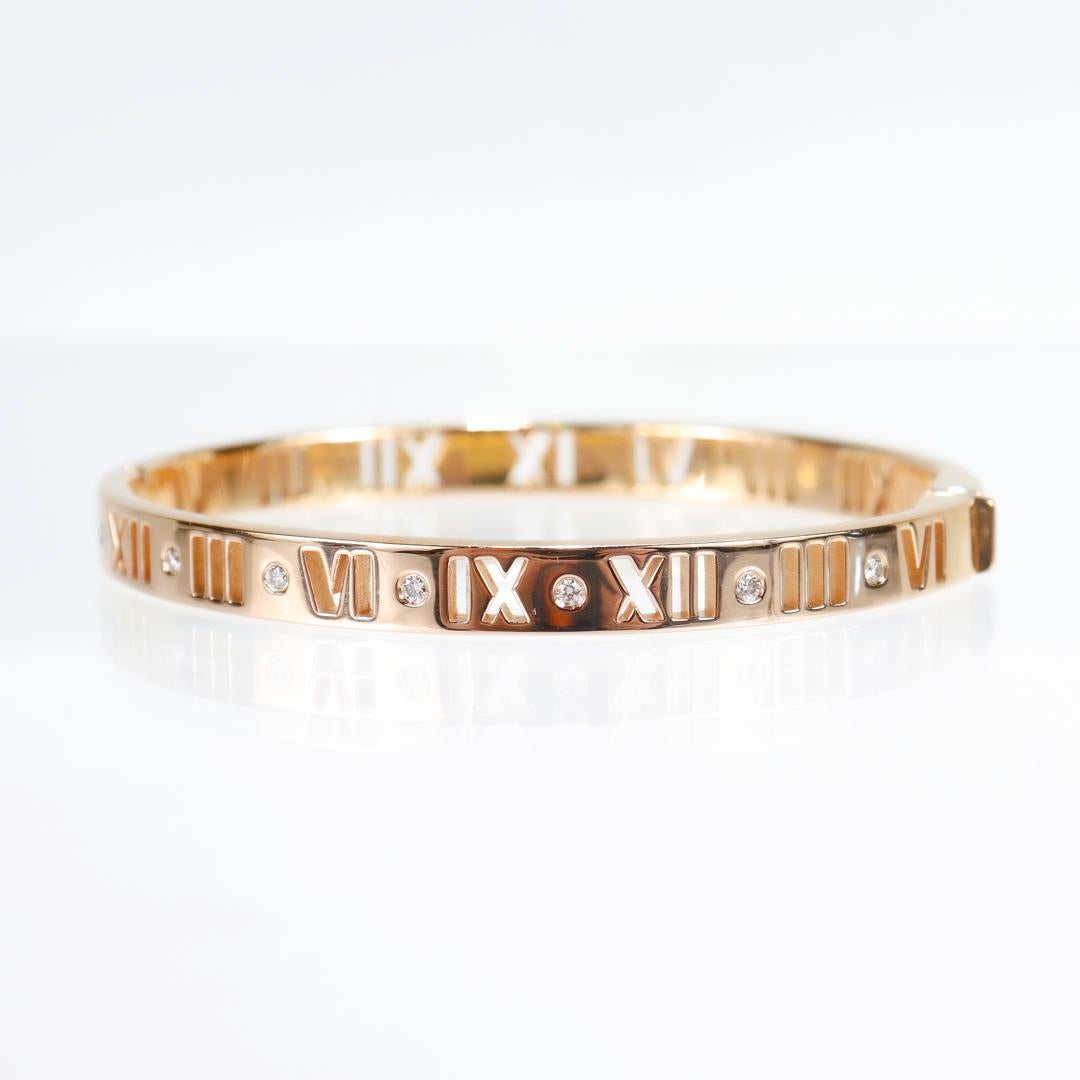 Tiffany & Co. Atlas 18K Rose Gold & Diamant Scharnier-Armband (Moderne)