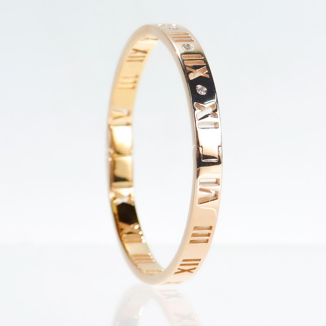 Tiffany & Co. Atlas 18K Rose Gold & Diamant Scharnier-Armband Damen