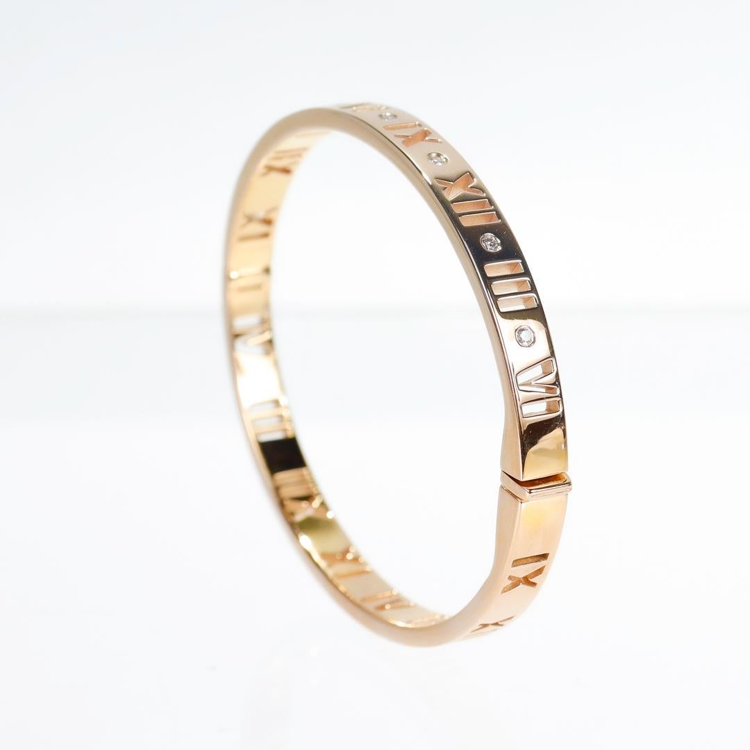 Tiffany & Co. Atlas 18K Rose Gold & Diamant Scharnier-Armband 2