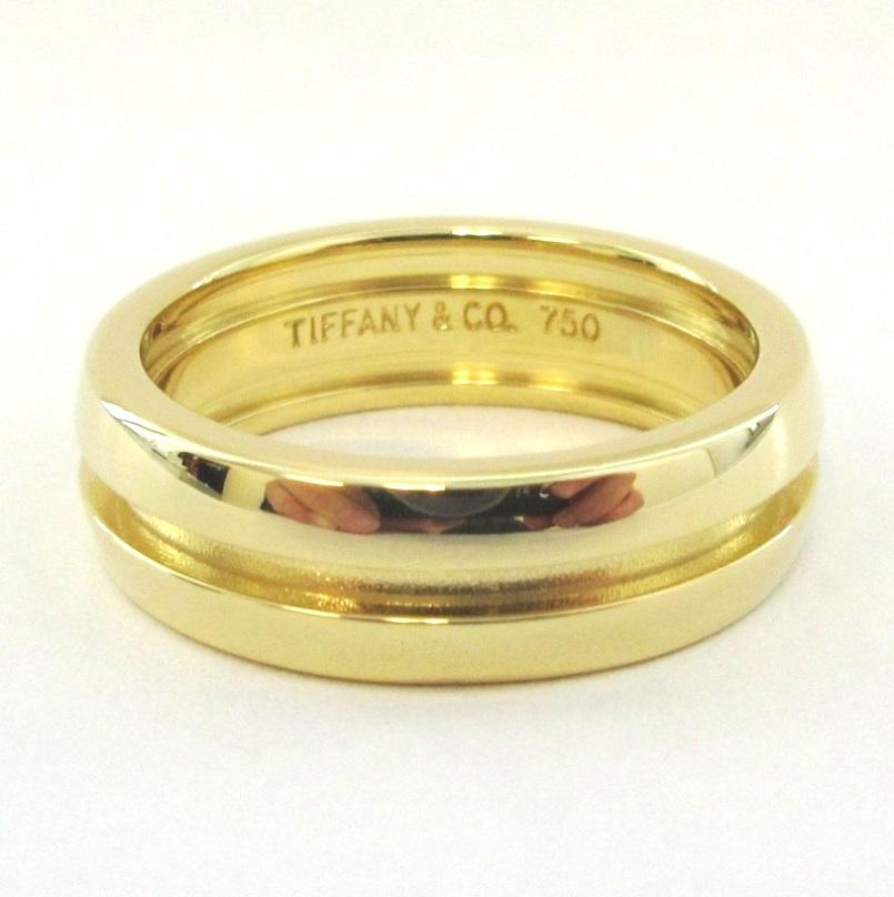 Women's TIFFANY & Co. Atlas 18K Gold Groove Ring 6.5 For Sale