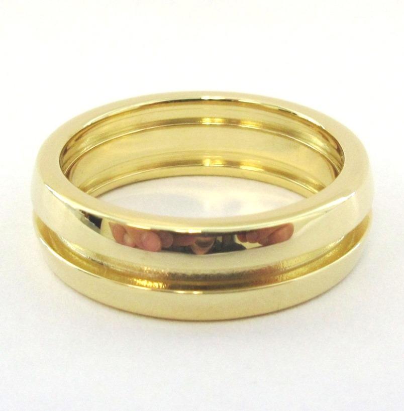 TIFFANY & Co. Atlas 18K Gold Groove Ring 6.5 For Sale 1