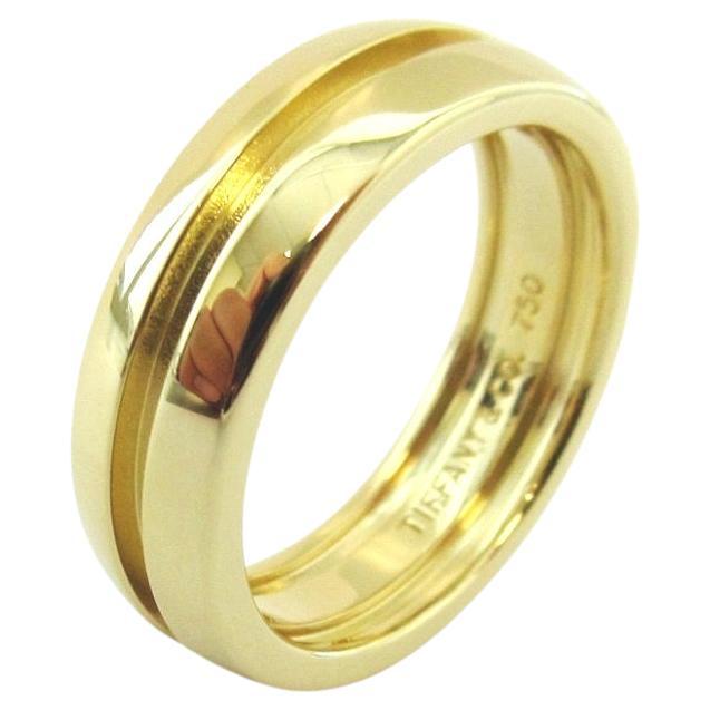TIFFANY & Co. Atlas 18K Gold Groove Ring 6.5 For Sale