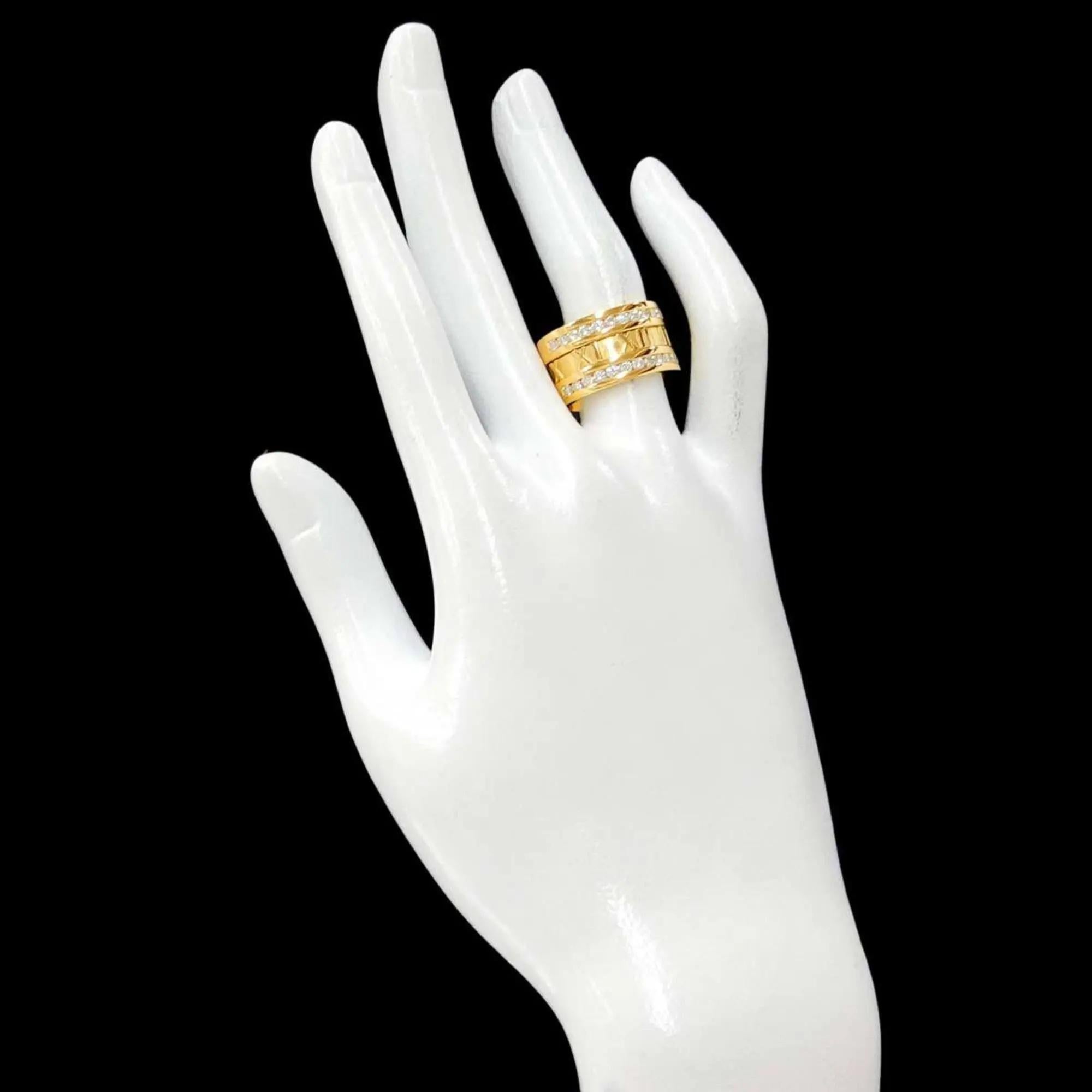Donna TIFFANY & Co. Anello Atlas in oro 18K con diamante a metà cerchio da 12 mm 6,5 in vendita