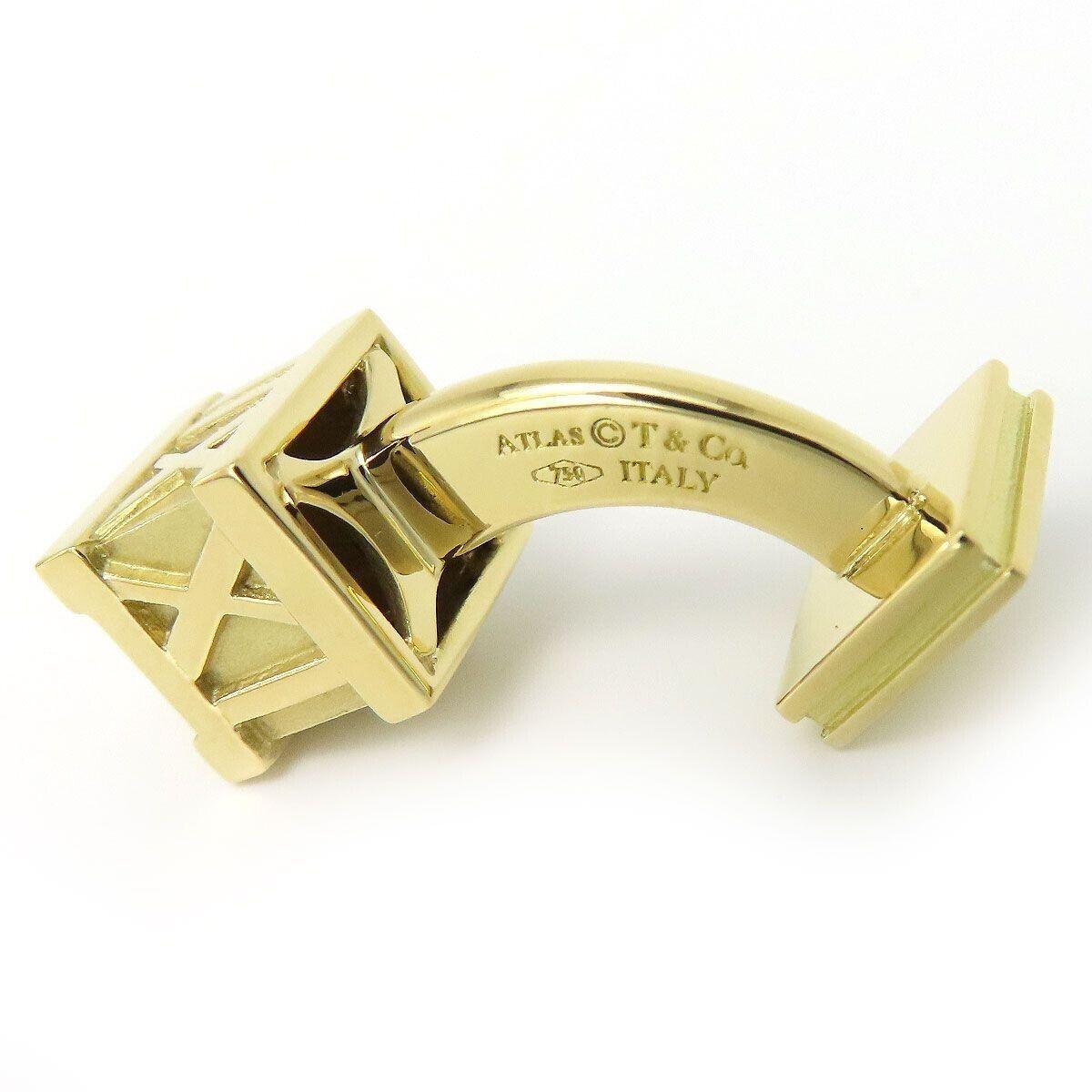 De los hombres TIFFANY & Co. Gemelos Atlas Cubo Numérico Oro 18K Gemelos en venta