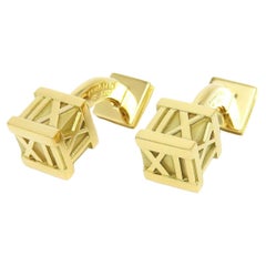 TIFFANY & Co. Atlas 18K Gold Numeric Cube Cuff Links Cufflinks