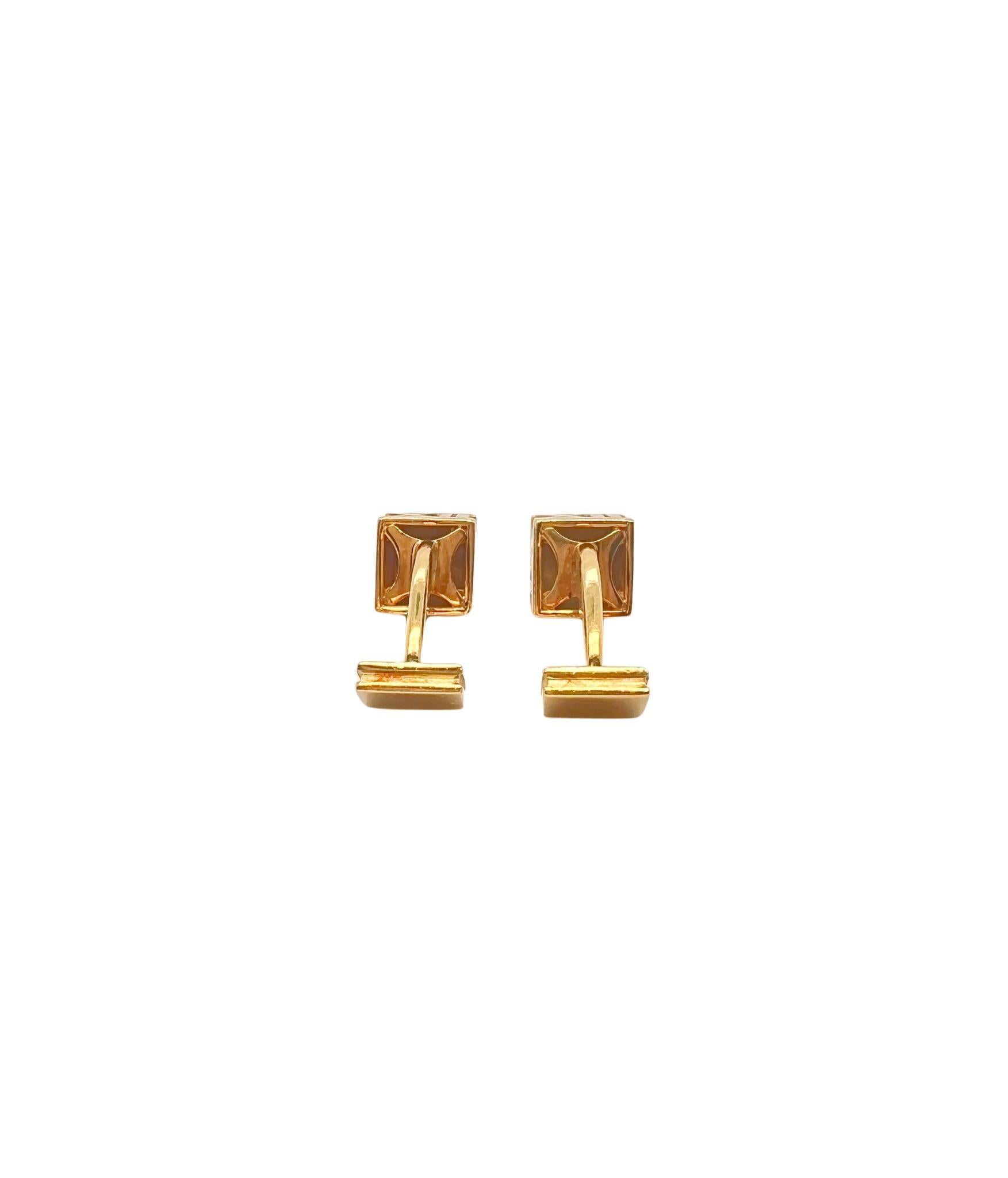 Men's TIFFANY & Co. Atlas 18K Gold Numeric Cube Cufflinks For Sale