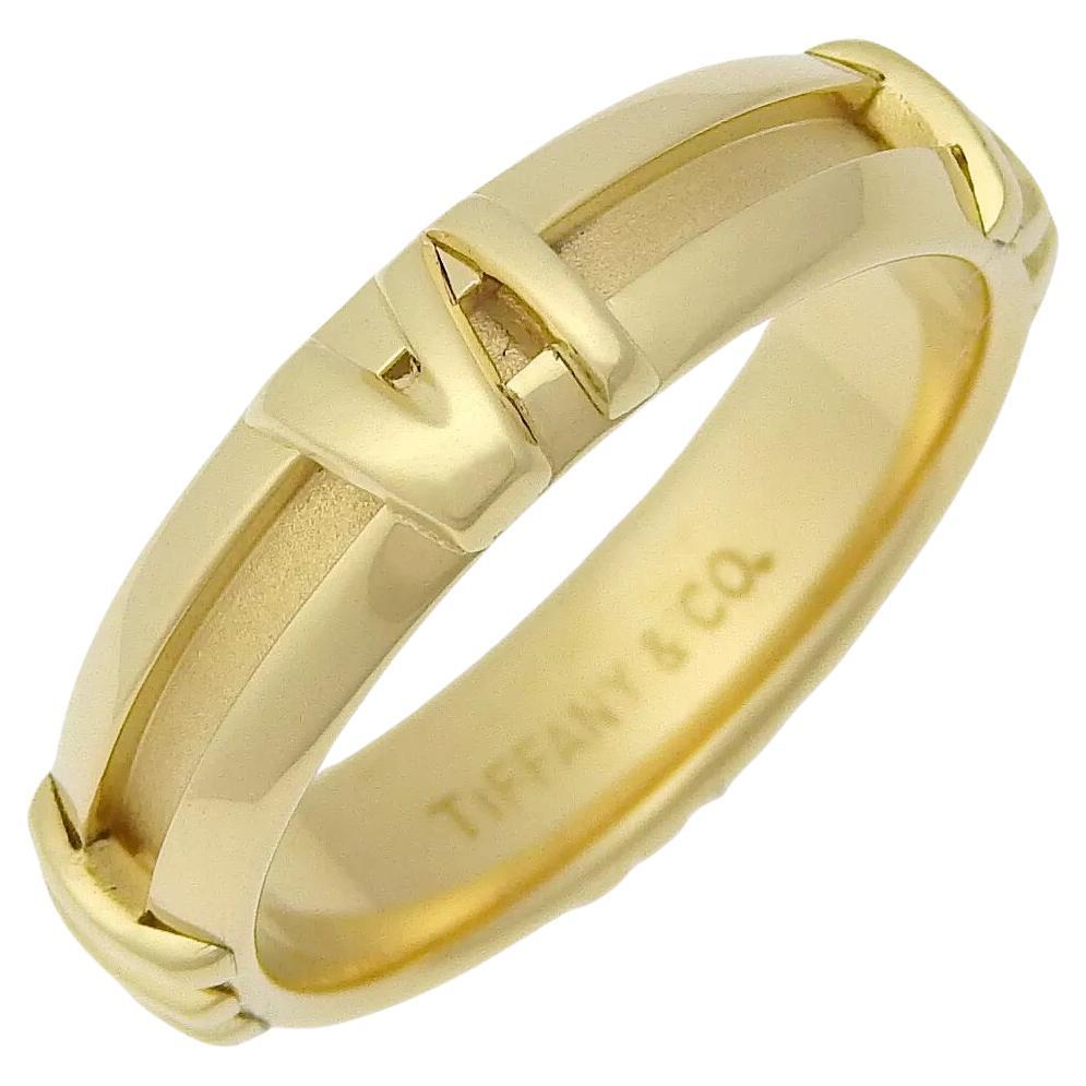 TIFFANY & Co. Bague Atlas en or 18K à rainures numériques 6.5