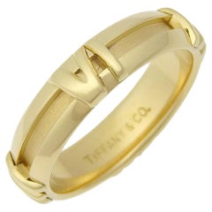 TIFFANY & Co. Bague Atlas en or 18K à rainures numériques 6.5