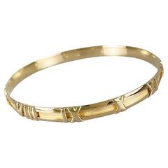 TIFFANY & Co. Atlas 18K Gold Numeric Groove Bangle Bracelet