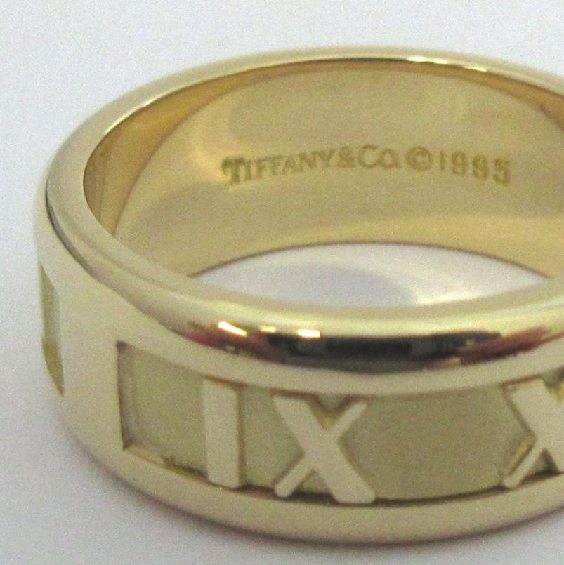 TIFFANY & Co. Atlas 18K Gold Numeric Ring 5.5 For Sale 2