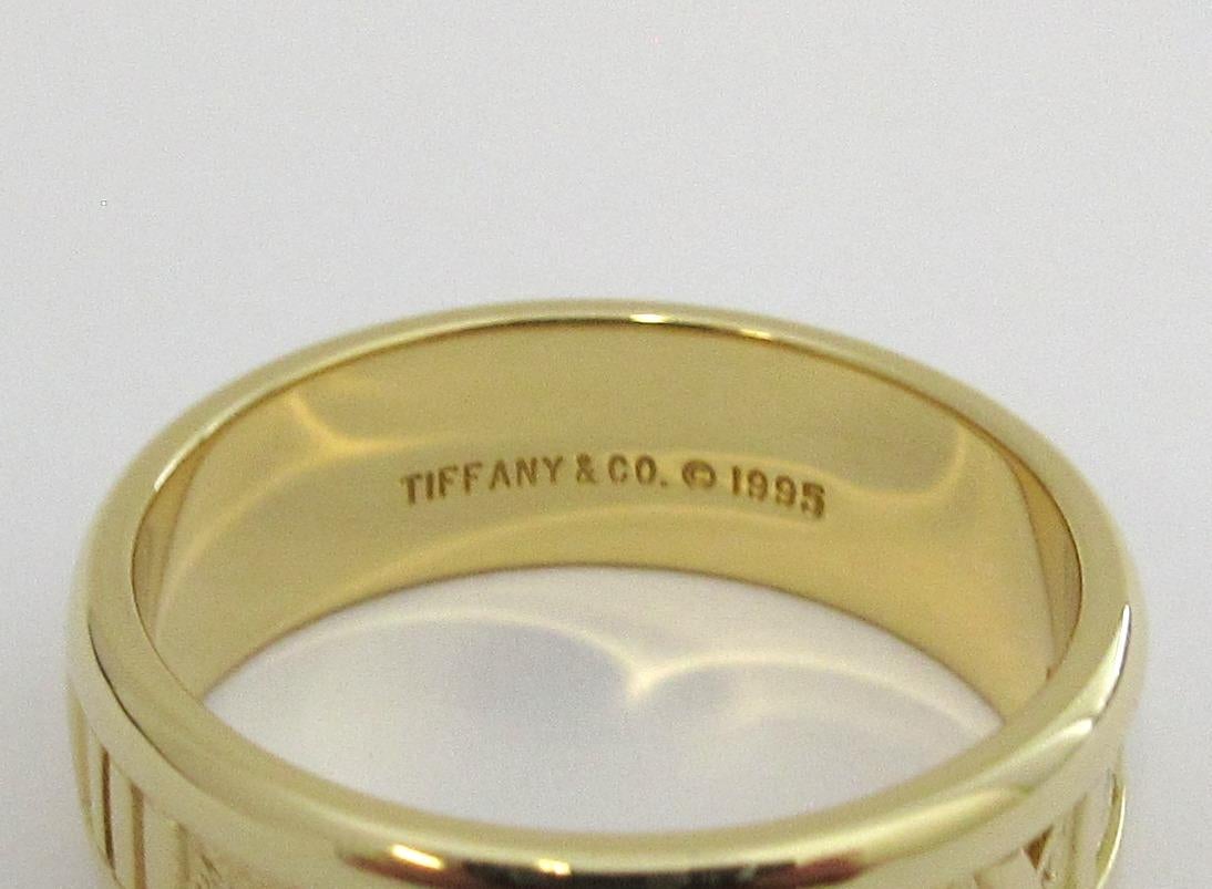 TIFFANY & Co. Atlas 18K Gold Numeric Ring 9.5 3