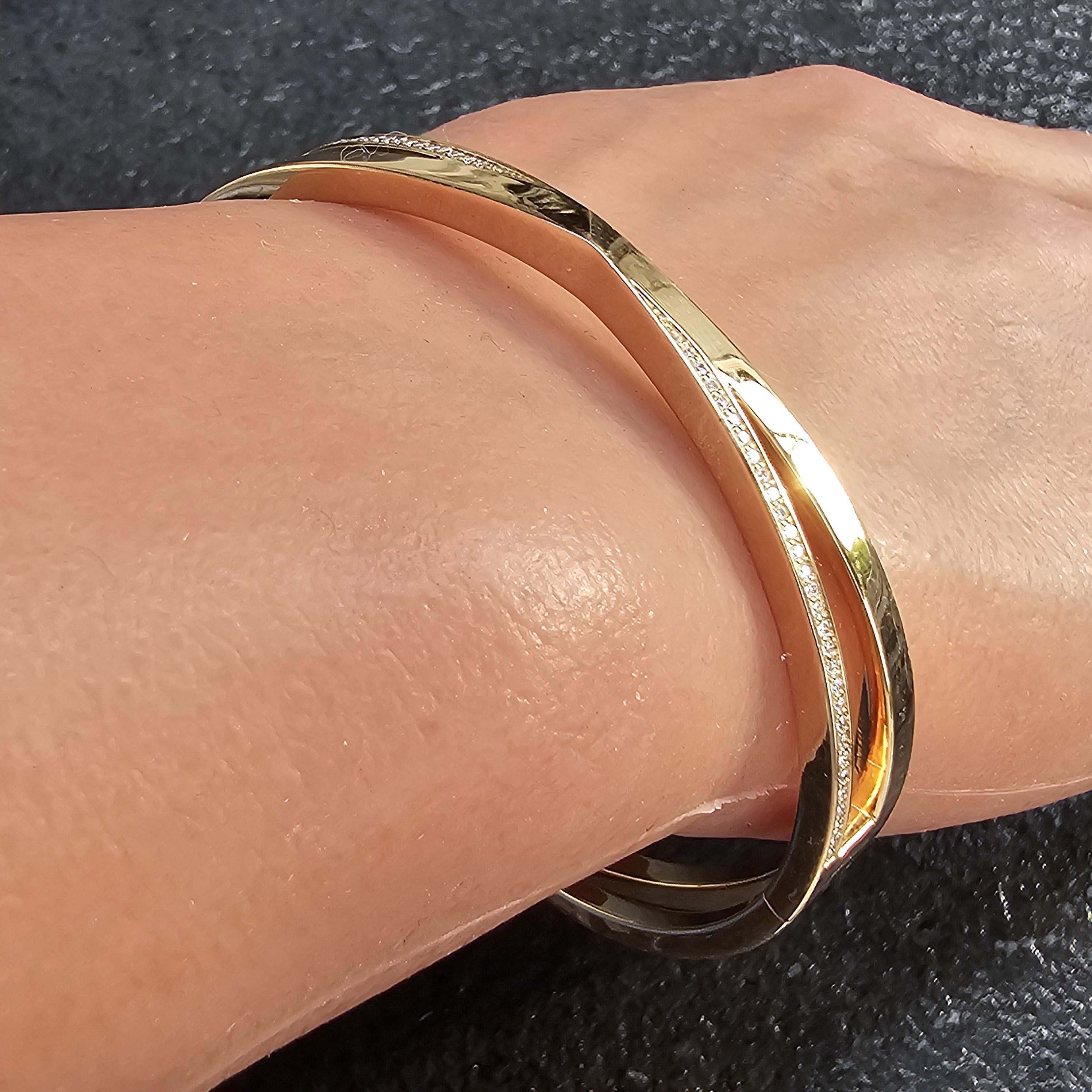 Women's Tiffany & Co. Atlas 18k Rose Gold Diamond Bangle Bracelet 7