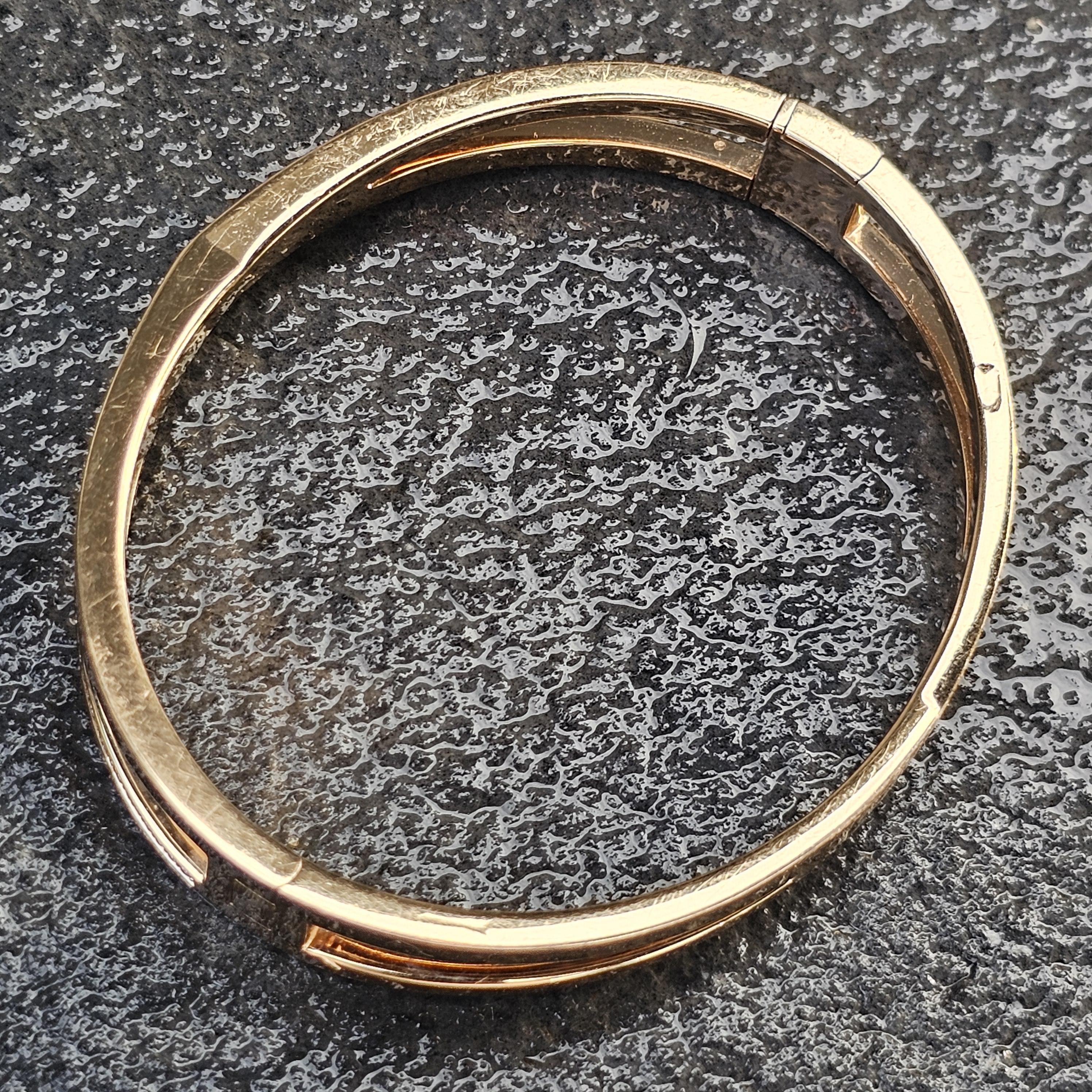 Tiffany & Co. Atlas 18k Rose Gold Diamond Bangle Bracelet 7