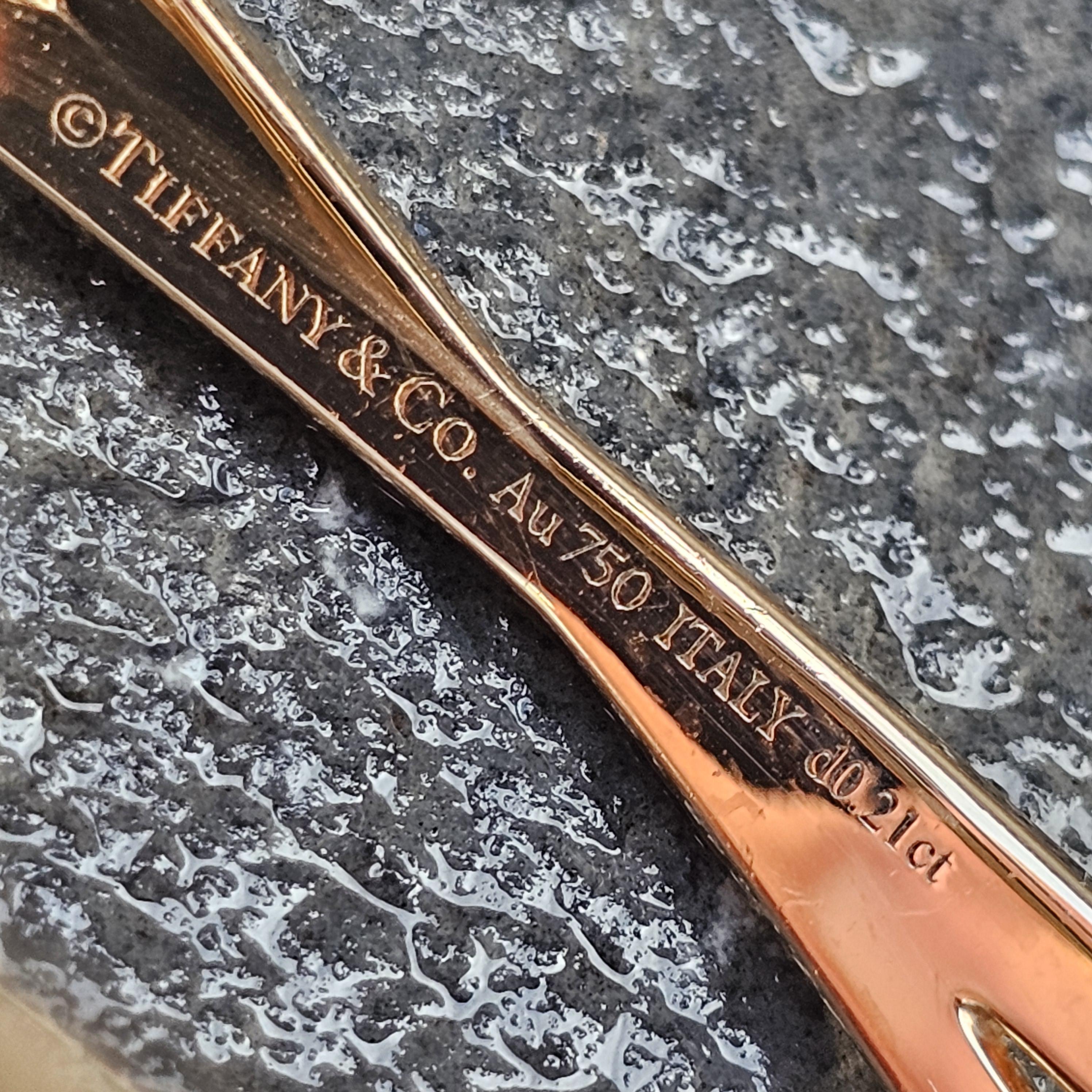 Tiffany & Co. Atlas 18k Rose Gold Diamond Bangle Bracelet 7
