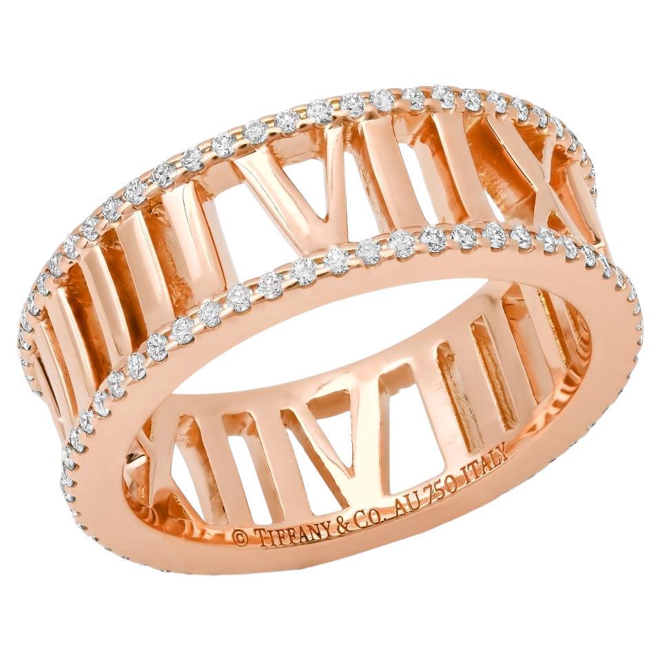 TIFFANY & Co. Atlas Anello aperto con diamanti a cerchio intero in oro rosa 18 carati 6