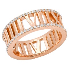 TIFFANY & Co. Atlas 18K Rose Gold Vollkreis Diamant Offener Ring 6