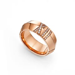 TIFFANY & Co. Atlas Bague large fermée X en or rose 18K 8