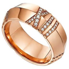 TIFFANY & Co. Atlas Bague large fermée X en or rose 18K 8