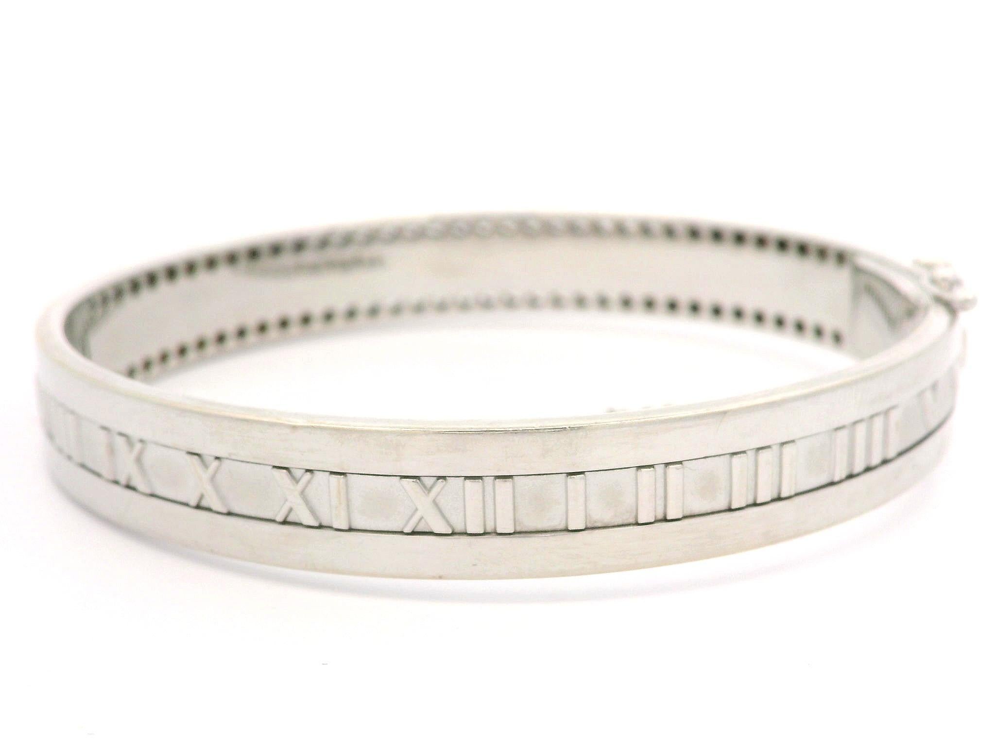 Tiffany & Co. Atlas 18k Weißgold 2,46 Karat Diamant-Armreif mit römischen Ziffern im Angebot 6